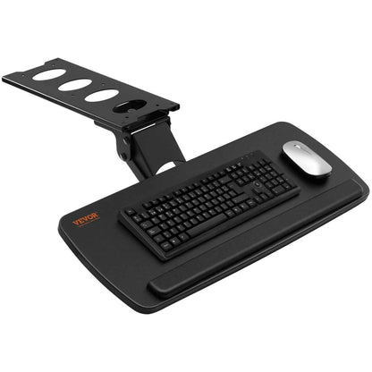 Adjustable Under-Desk Keyboard Tray with Wrist Rest – 25x9.8 Inch